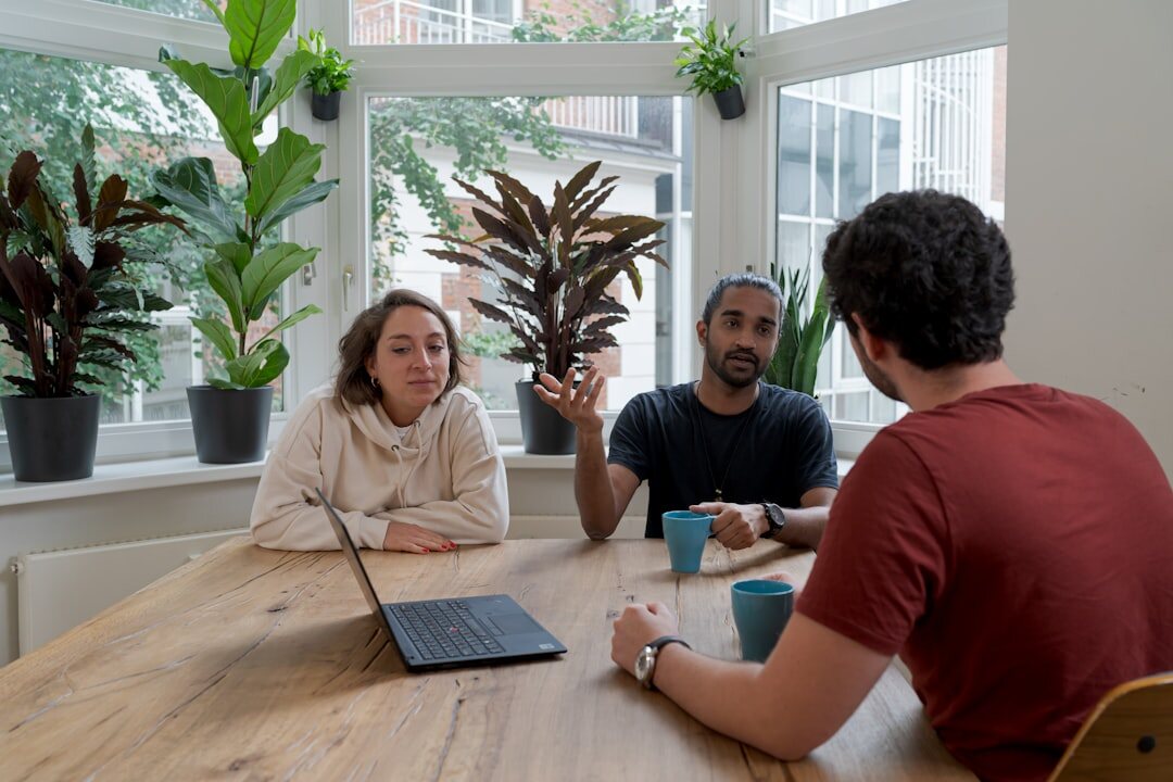 person speaking in meeting