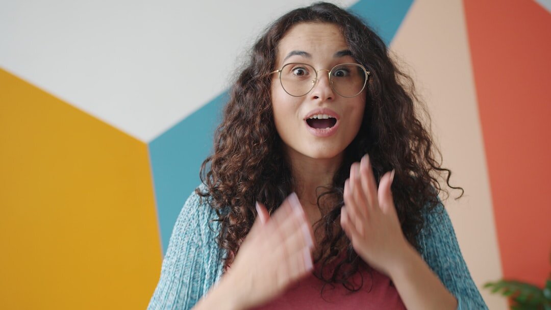 person speaking confidently
